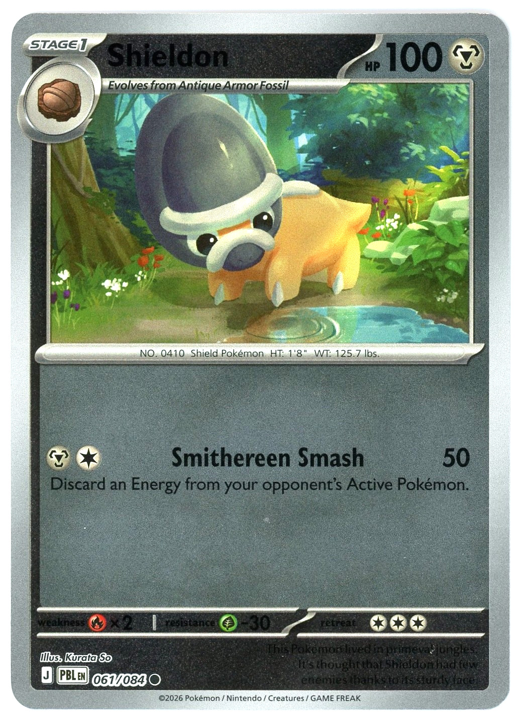 Shieldon – 061/084 – Reverse Holo – Pitch Black PBL – Pokemon NM/M