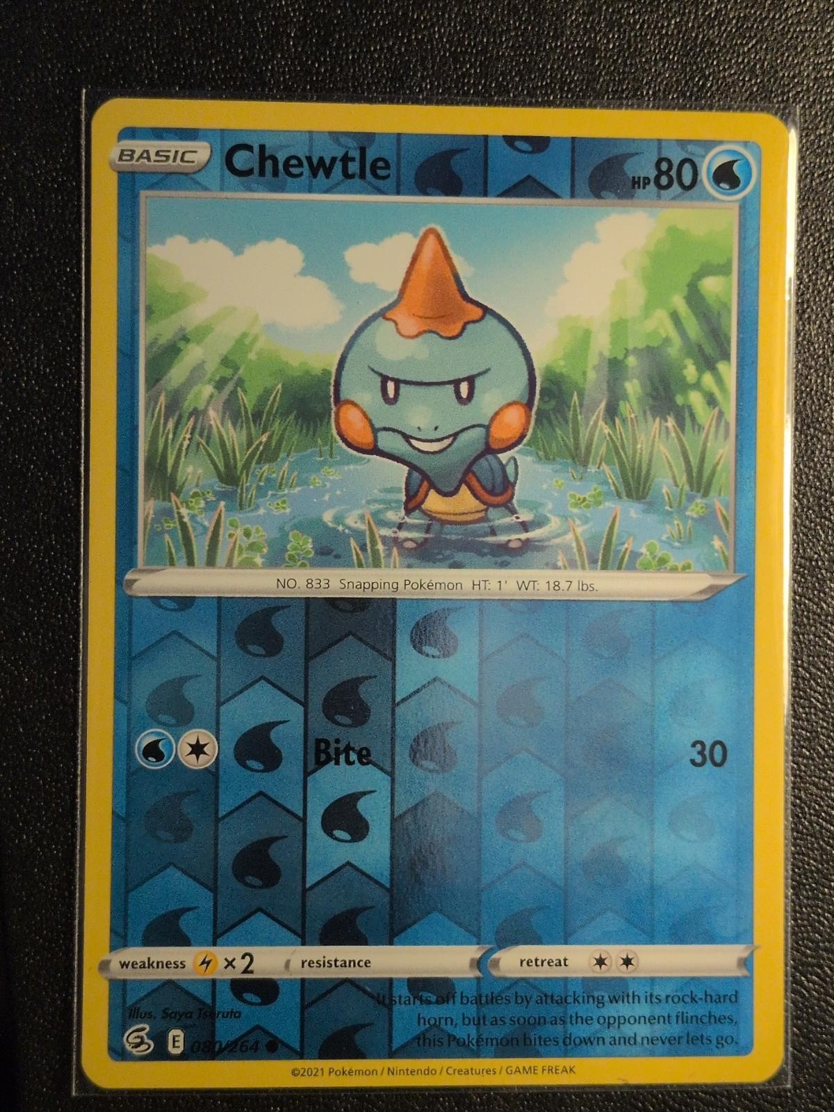 Pokemon Chewtle 080/264 Fusion Strike SAYA TSURUTA Reverse Holo