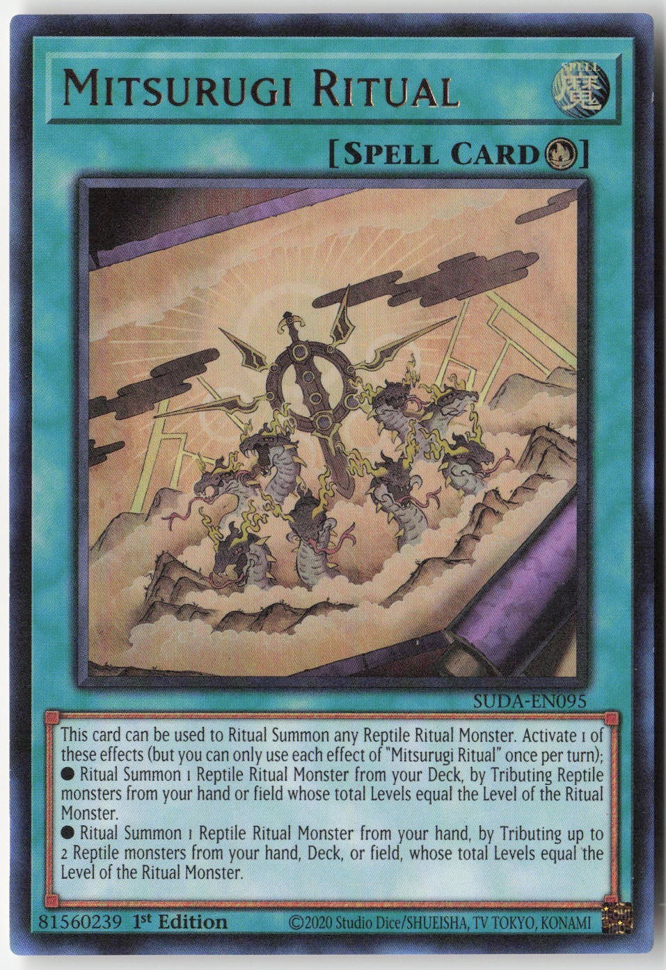 Yugioh – Mitsurugi Ritual SUDA-EN095 1st Edition – Ultra Rare
