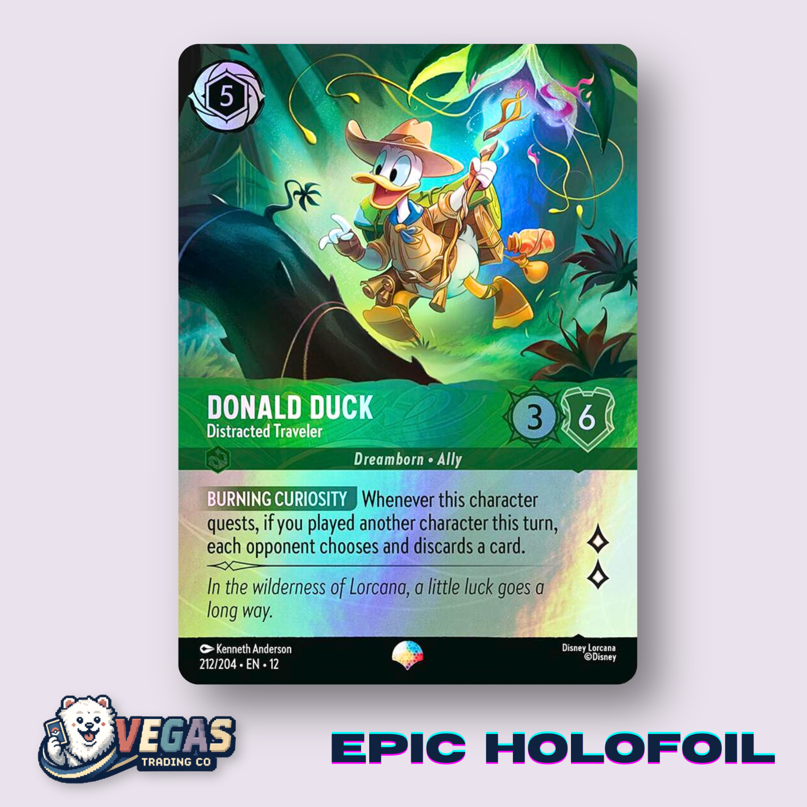 Donald Duck Distracted Traveler 212/204 Epic Wilds Unknown NM Disney Lorcana