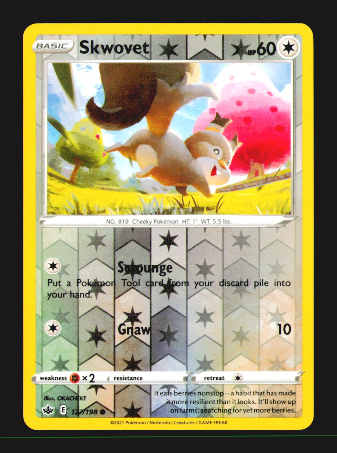 Skwovet 127/198 Common Chilling Reign Reverse Holo Near Mint