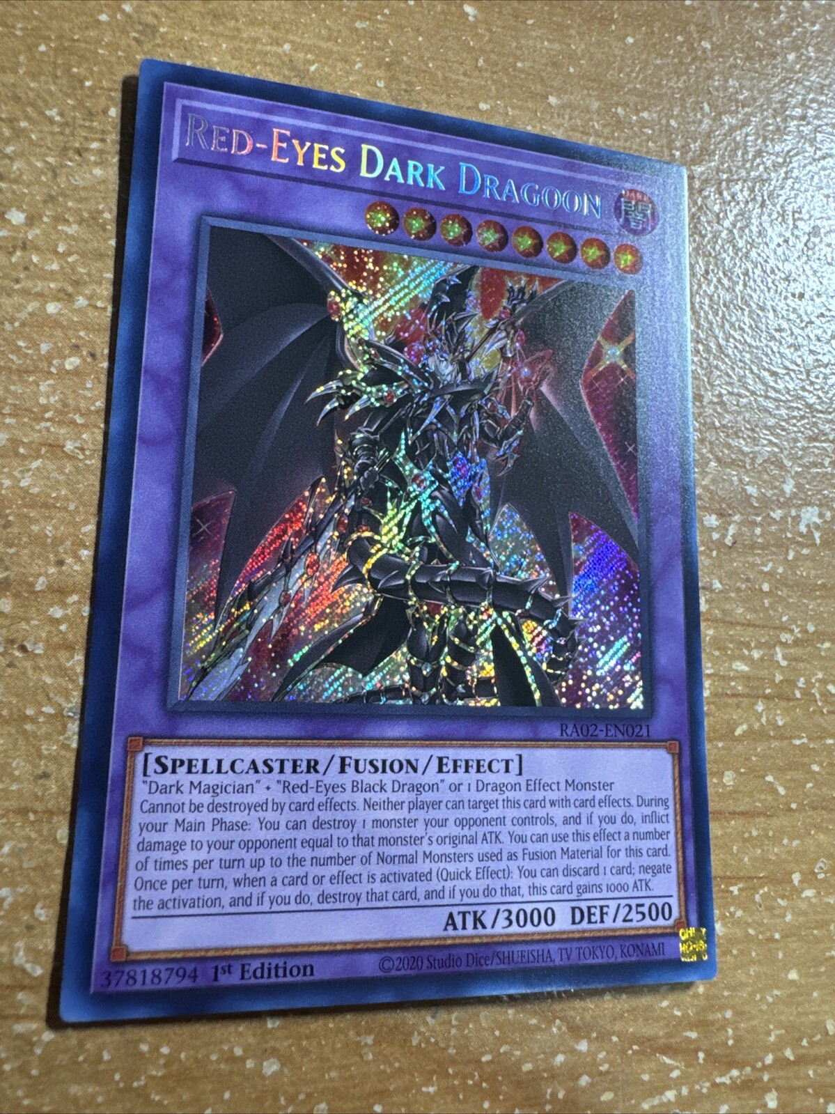 🔥 Yugioh Red-Eyes Dark Dragoon RA02-EN021 SECRAT RARE NEAR MINT 1ST EDITION