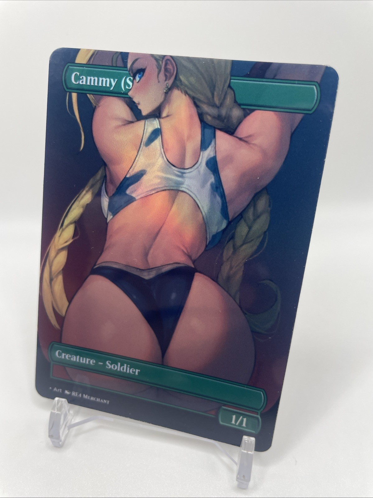 Soldier Token Card Foil Playtest Fanart Borderless EDH / Commander Cammy SF