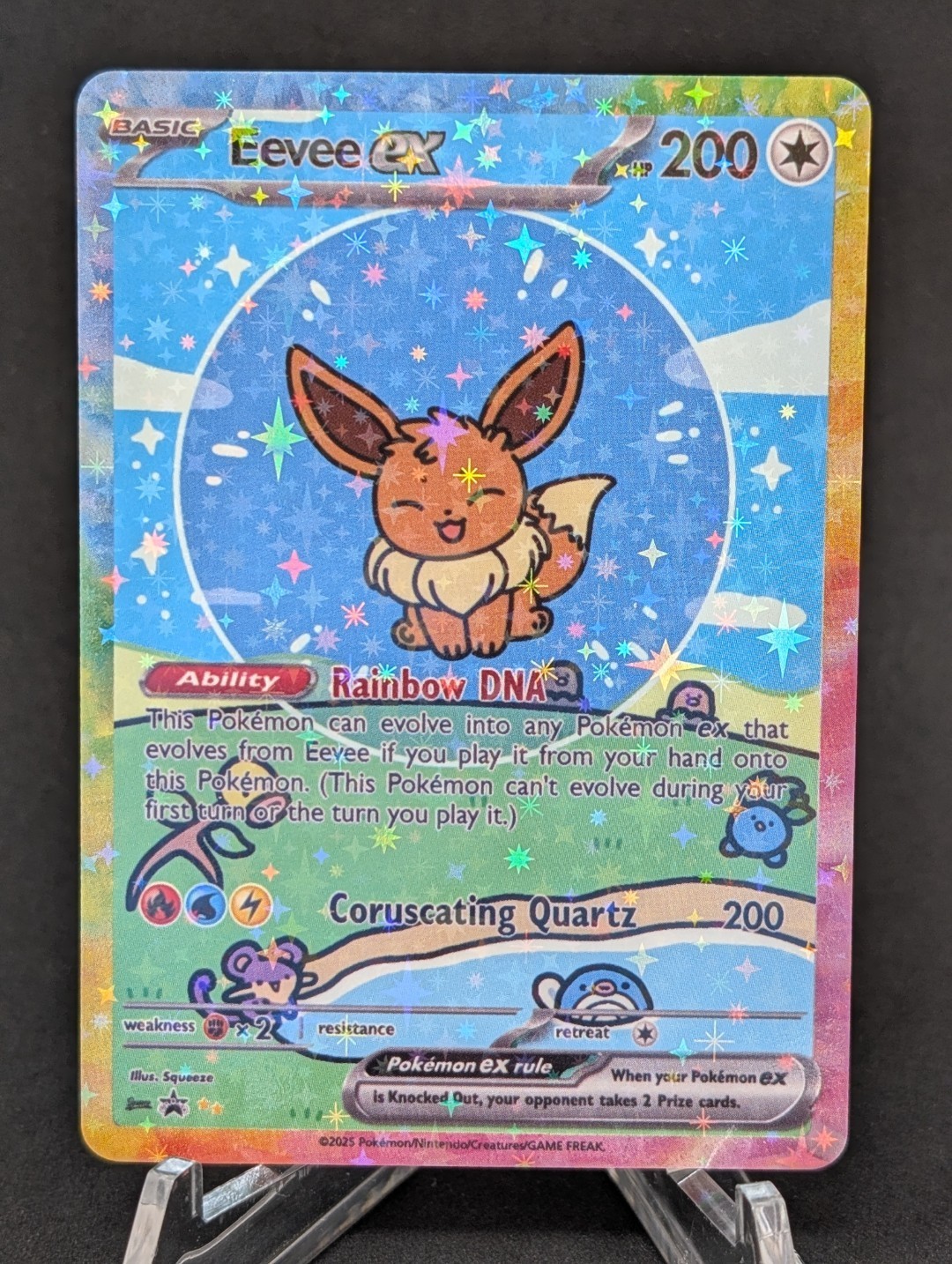BUBBLE EEVEE EX POKEMON CARD * FAN ART * MEW FRIENDS Paldean 232/091