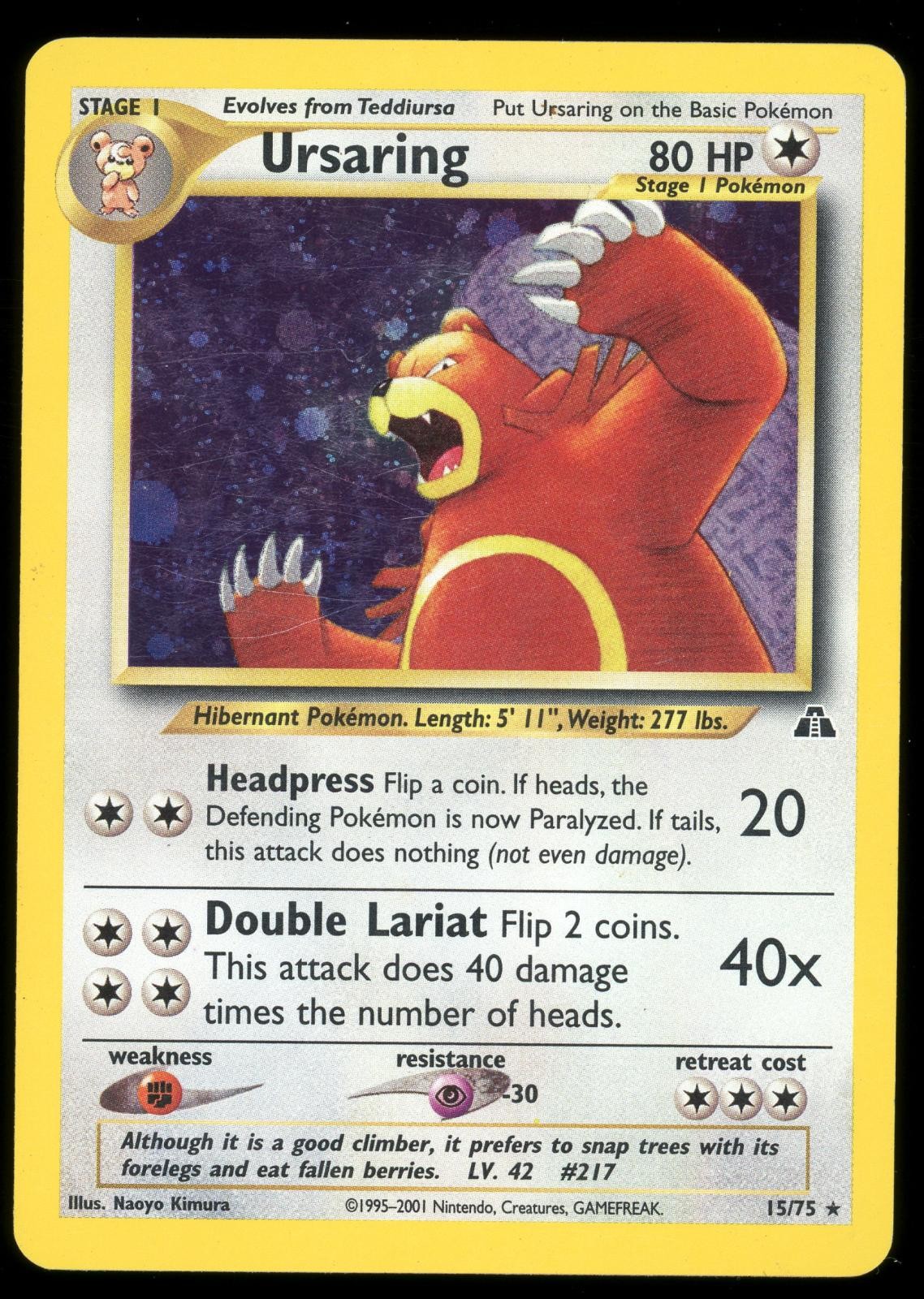 Ursaring 15/75 – Pokemon Neo Discovery – Holo Rare – MP