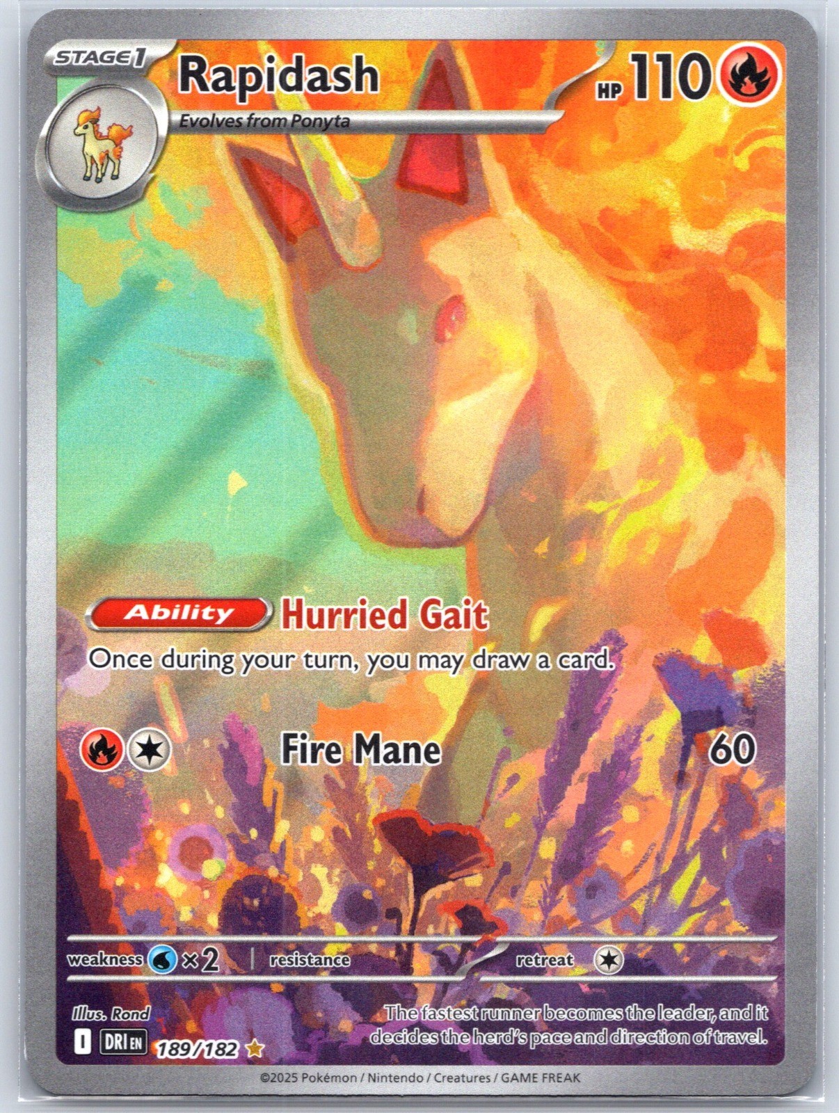 Rapidash 189/182 Near Mint SV10: Destined Rivals Pokemon Shipnow
