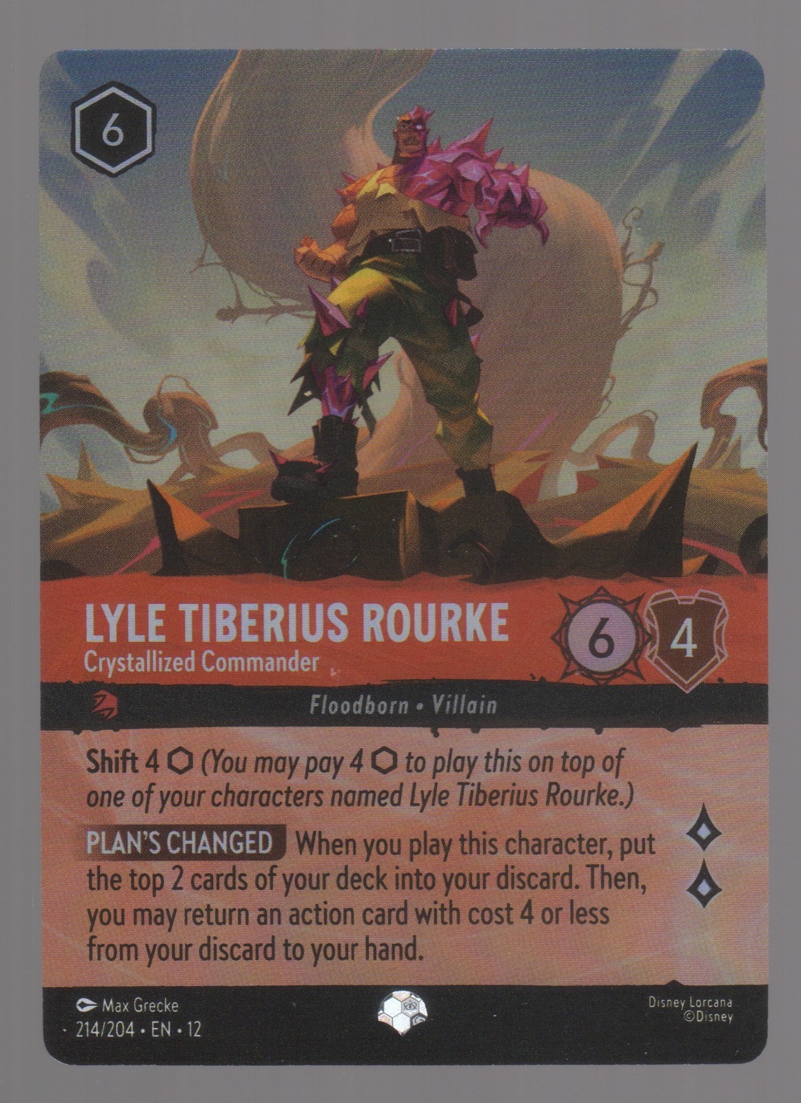 Lorcana Wilds Unknown LYLE TIBERIUS ROURKE Crystallized Commander Epic #214/204