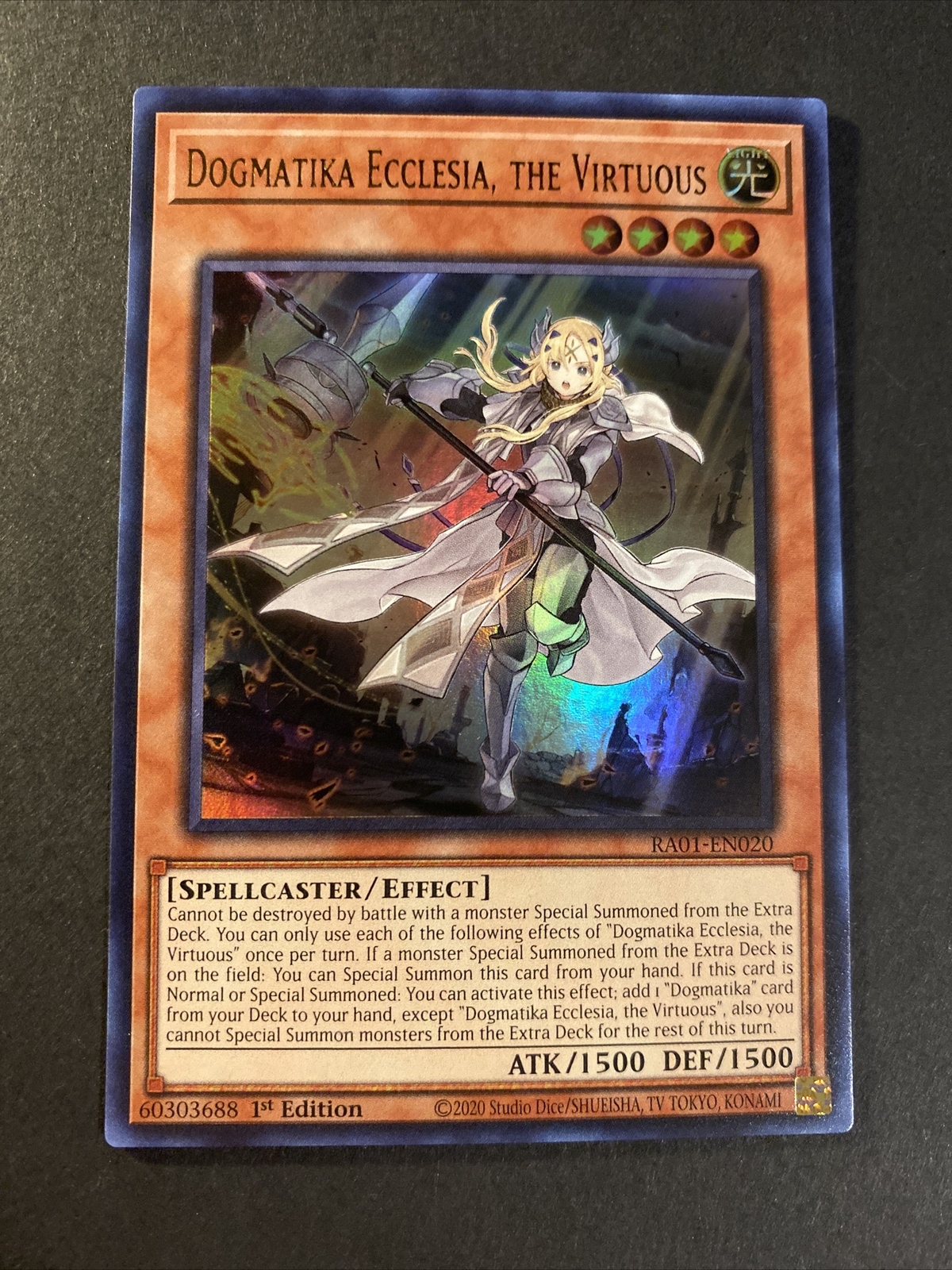Dogmatika Ecclesia, The Virtuous – Ultra Rare 1st Edition RA01-EN020 NM YuGiOh