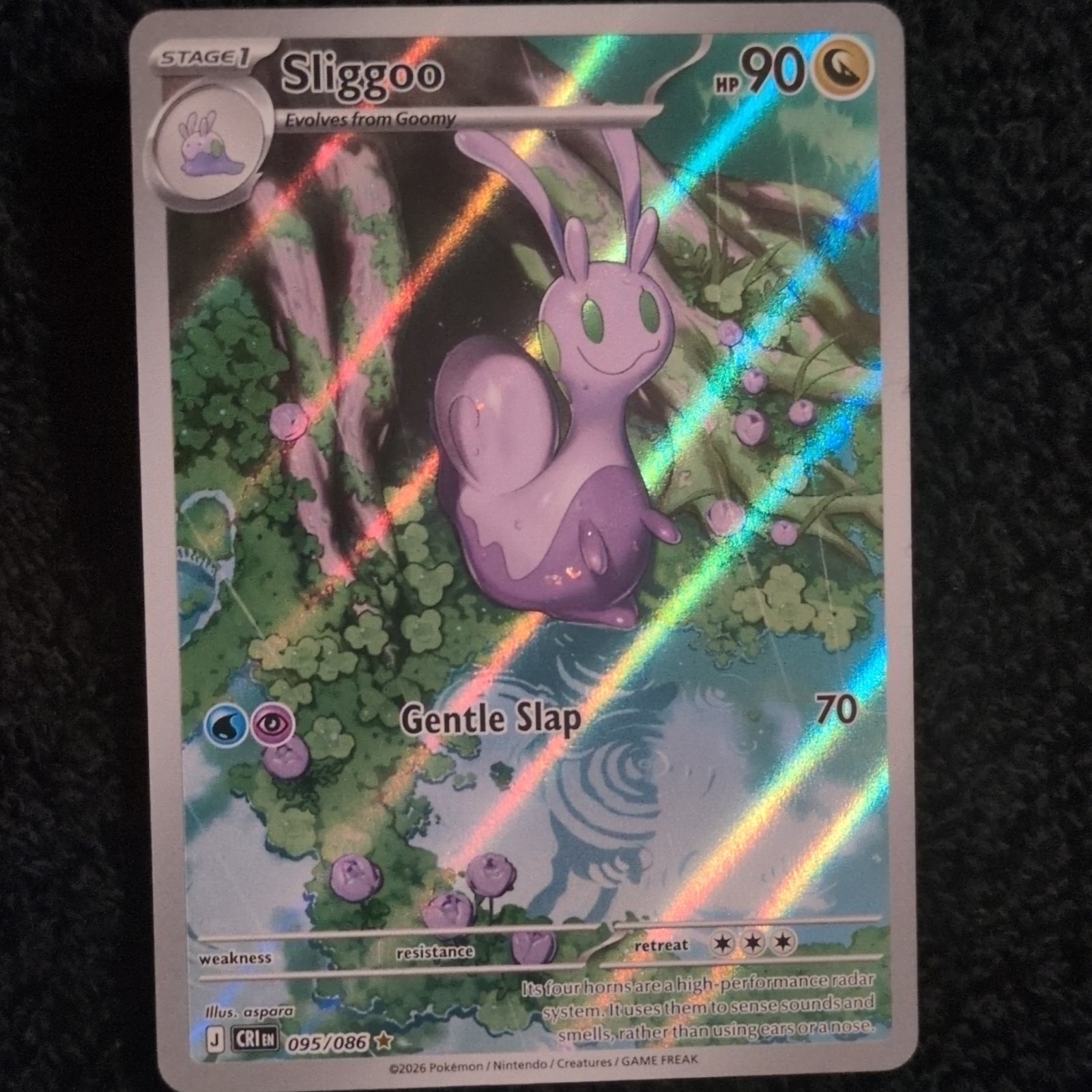 Nintendo Pokemon TCG Sliggoo 095/086 Crimson Invasion Holo Rare 90 HP English
