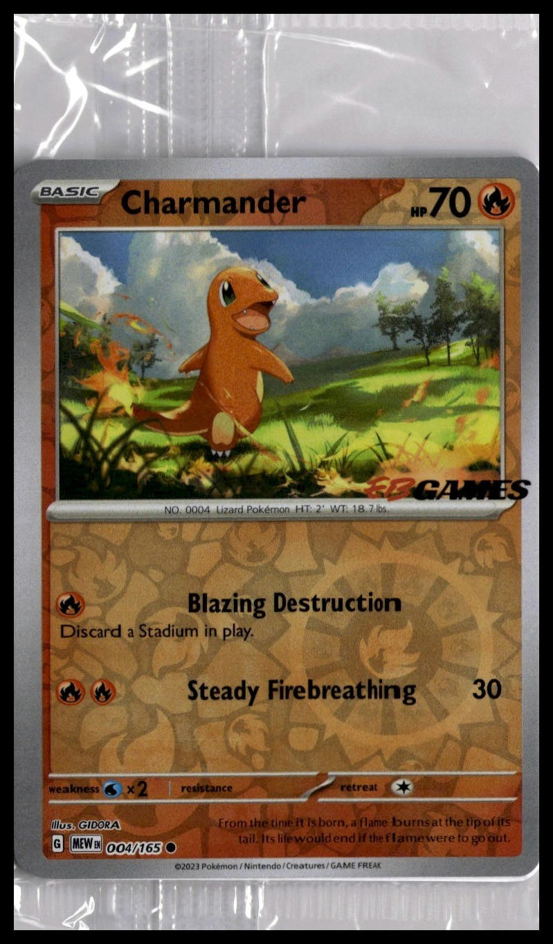 SEALED Charmander 004/165 | Pokemon EB Games Stamped Promo 151 AU/NZ [US Seller]