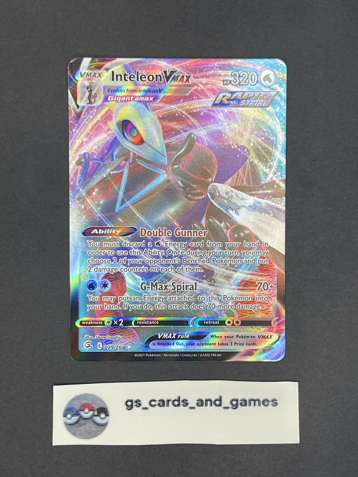 Inteleon VMAX 079/264 Ultra Rare – SwSh08: Fusion Strike – Pokemon TCG