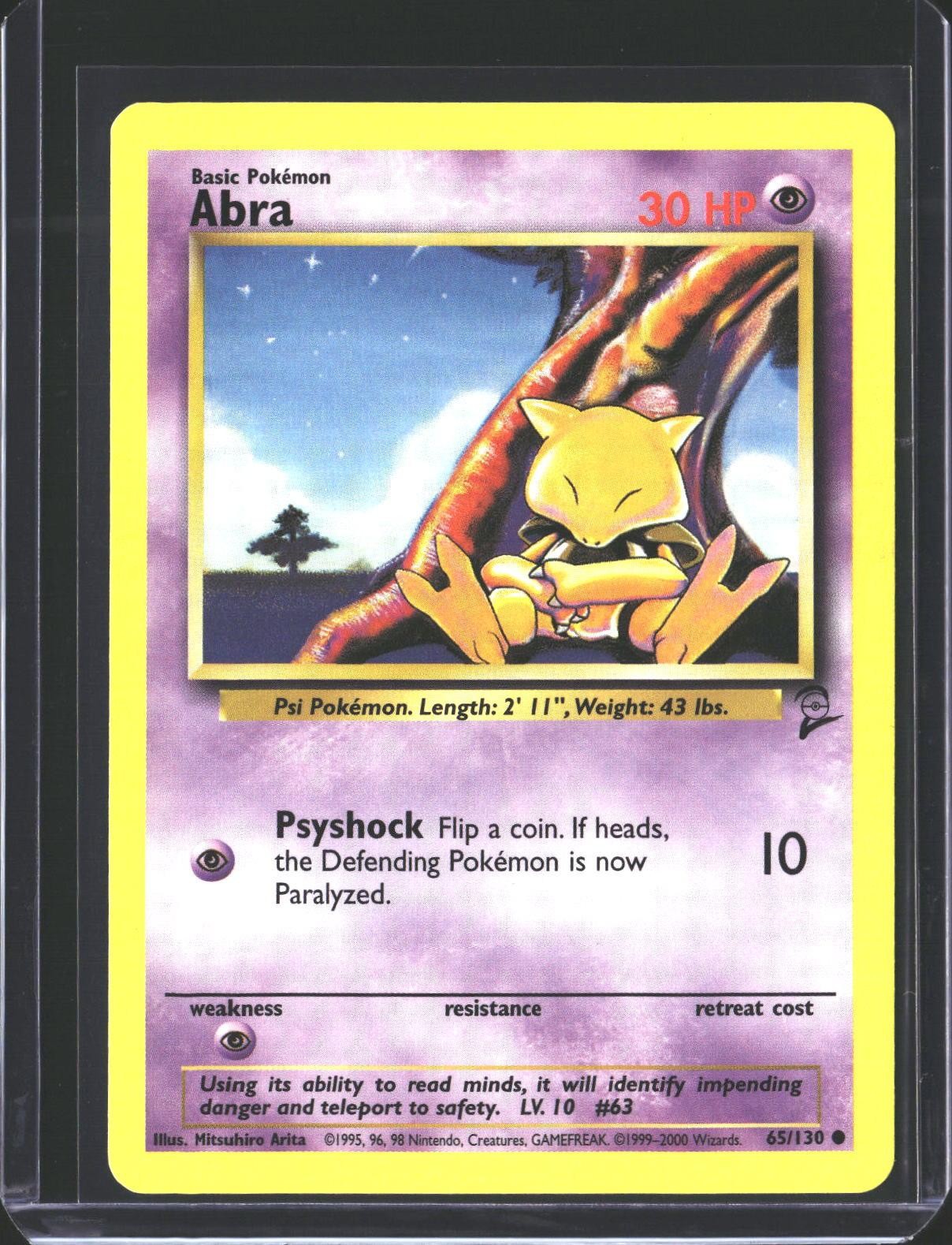 Abra 43/102 Common Base Set Unlimited Pokemon NM/M