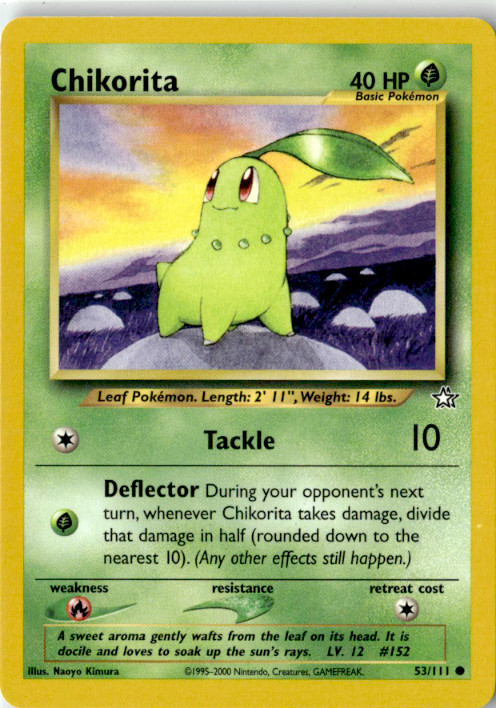 Chikorita (53) Unlimited Common Neo Genesis 53/111 NM