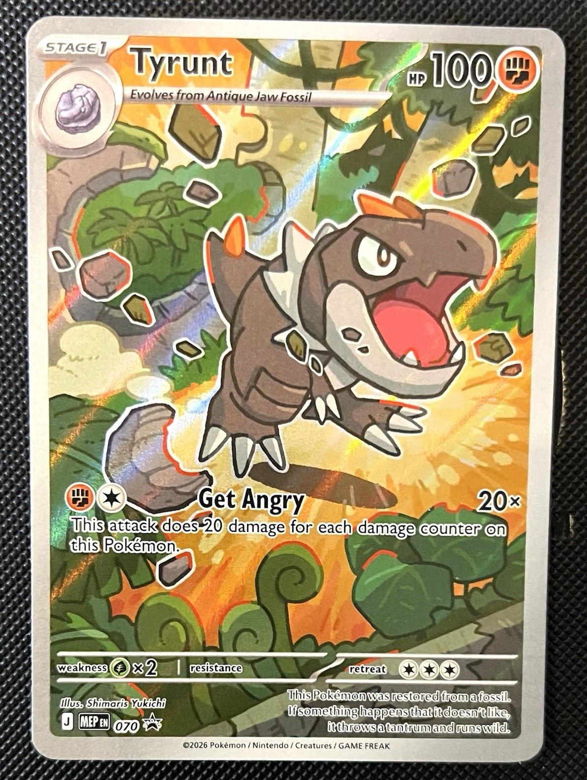 Pokémon TCG Tyrunt 100 HP 070 Mysterious Treasures Rare Holo English