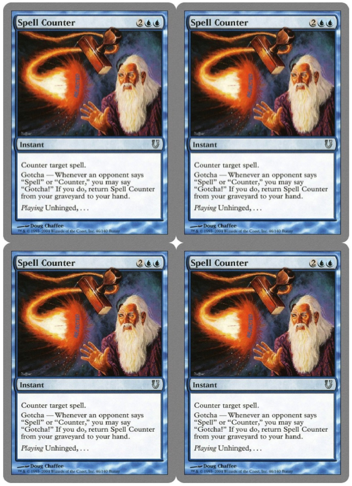 MTG Spell Counter x4 Unhinged Uncommon NM/LP Playset