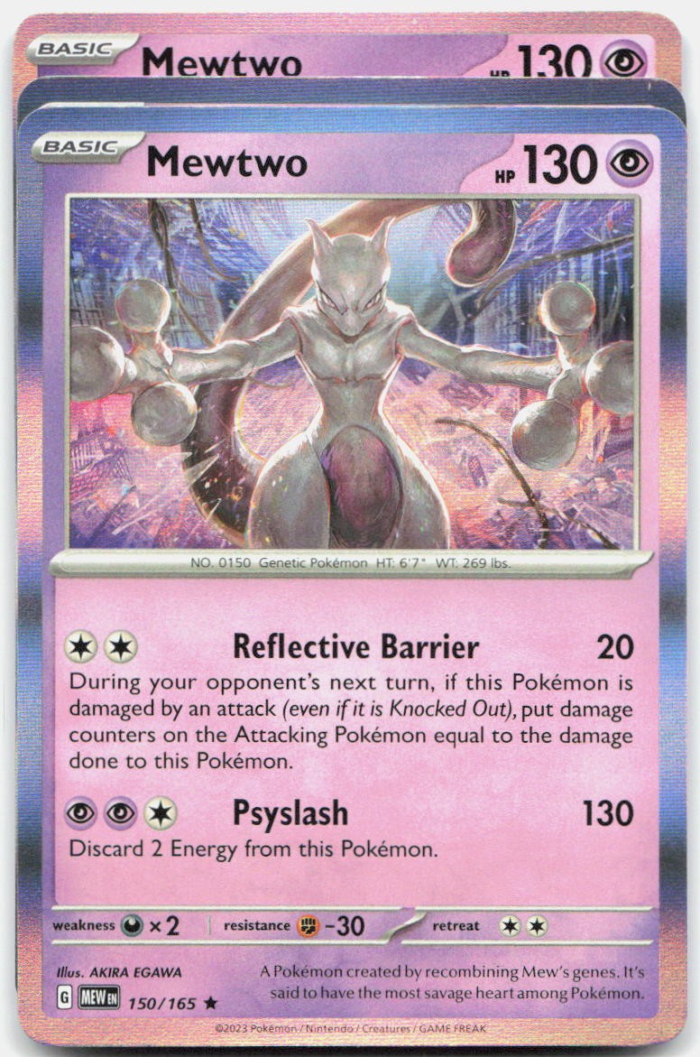 Mewtwo 150/165 Rare 151 Pokemon Near Mint