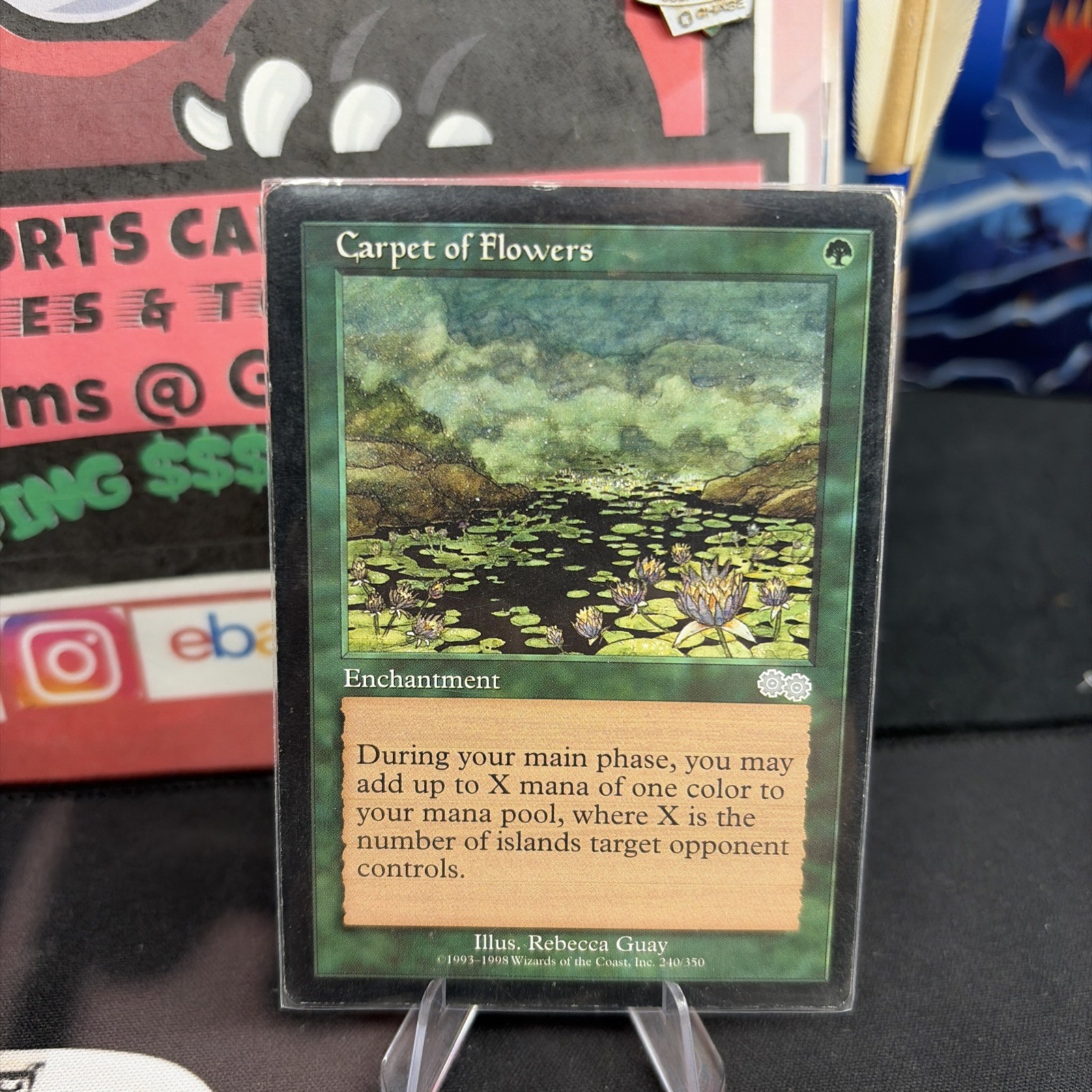 Carpet of Flowers. Enchantment MTG Card. Urza’s Saga. Old Vintage MP MAGIC