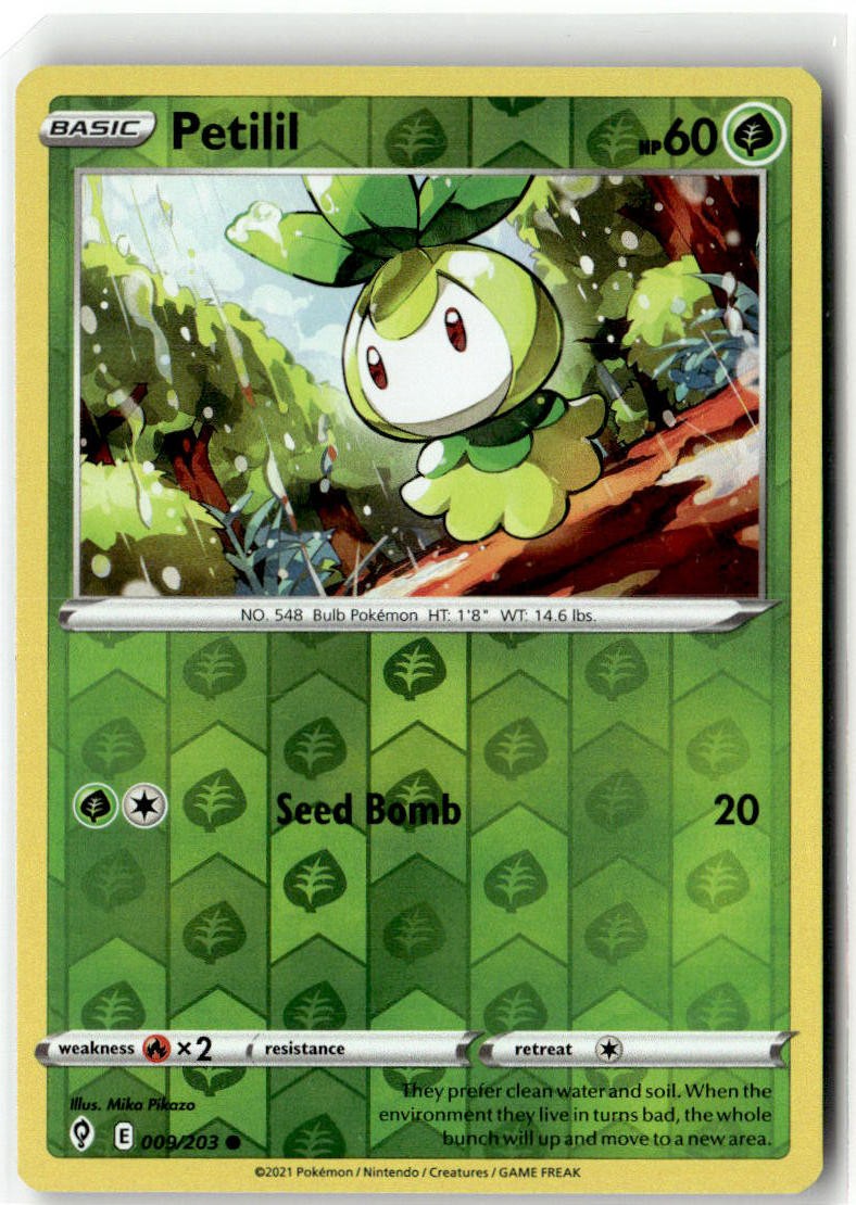 Petilil 009/203 Common Evolving Skies Pokemon Reverse Holo NM/M