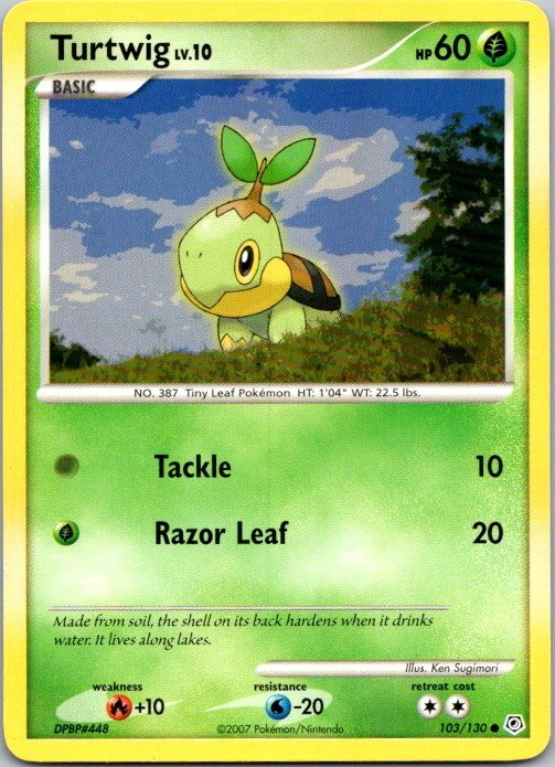 Turtwig 103/130 Common Diamond & Pearl Pokemon Near Mint