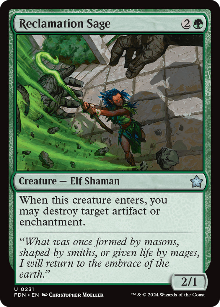 x1 Reclamation Sage FDN Foundations MTG 231 UNCOMMON M/NM 1x
