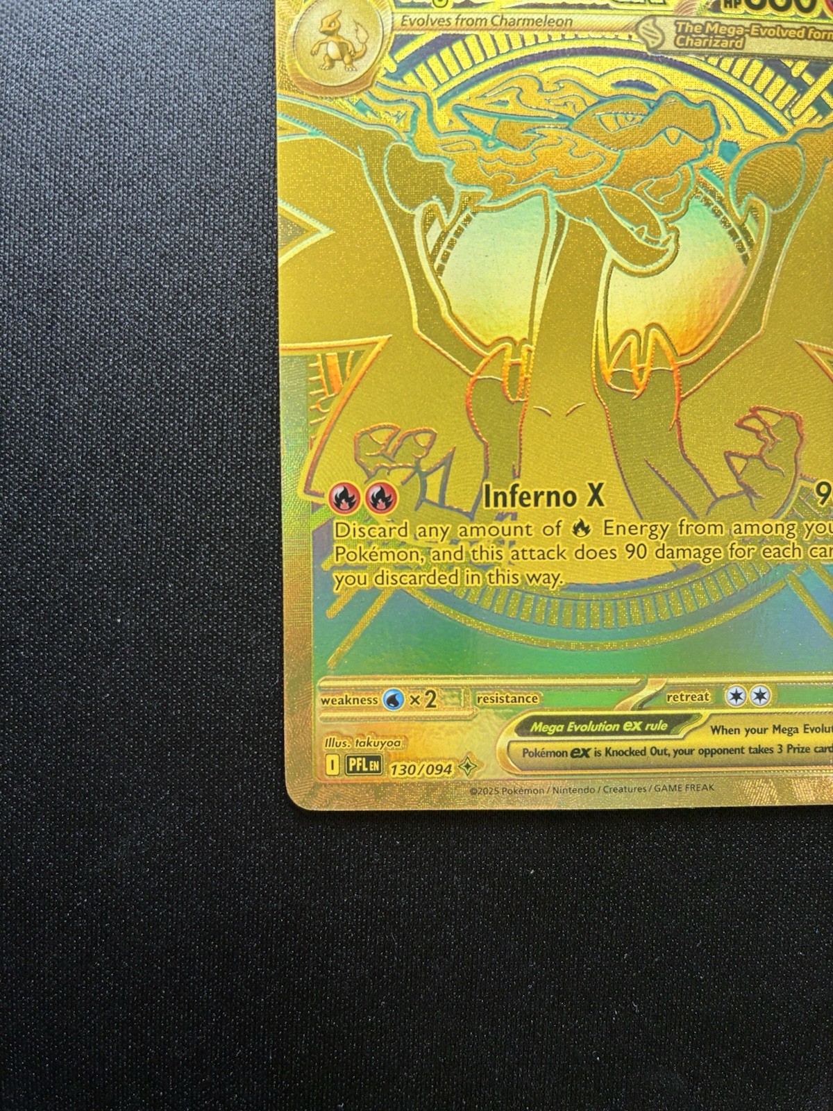 Pokemon Mega Charizard X ex Mega Hyper Rare Holo 130/094 Gold Phantasmal Flames
