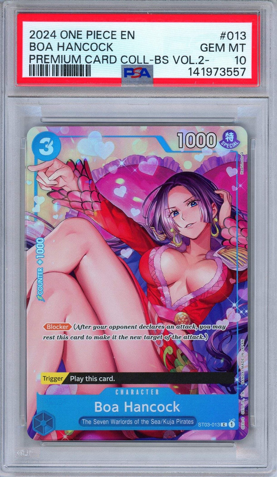PSA 10 Boa Hancock ST03-013 Premium Card Collection Volume 2 One Piece
