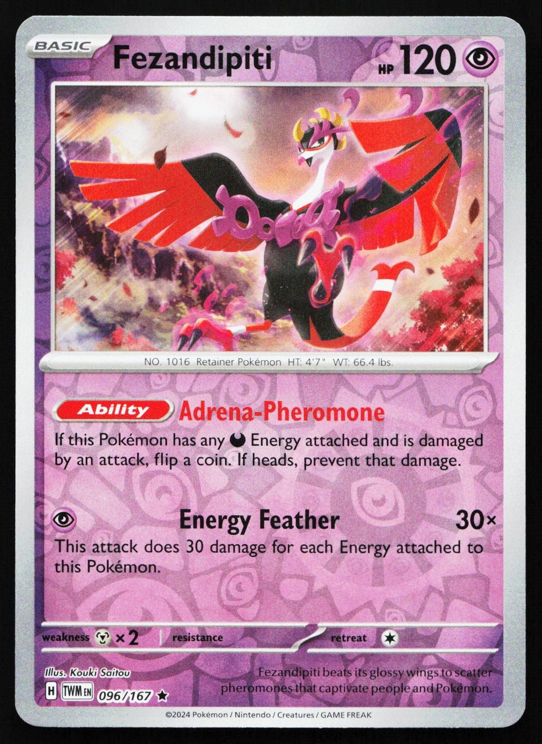 FEZANDIPITI 096/167 RARE TWILIGHT MASQUERADE REVERSE HOLO NM