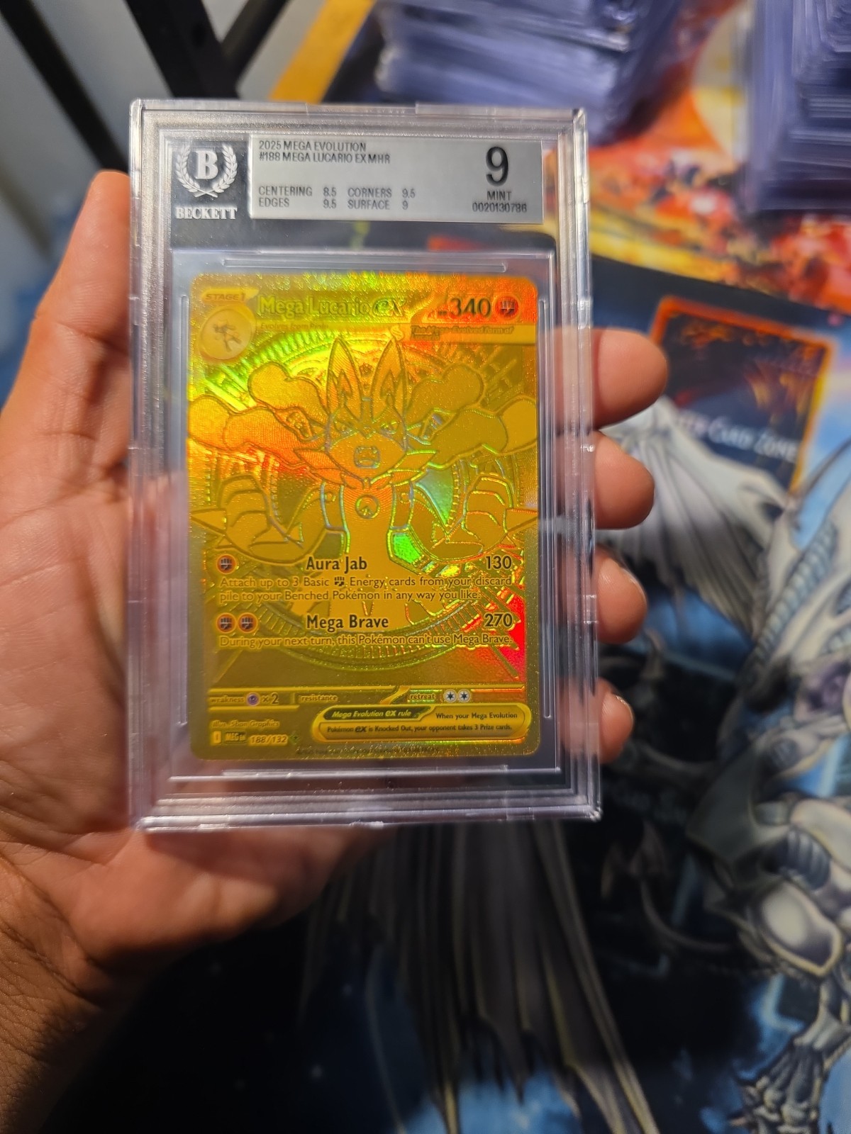 Mega Lucario EX 188/132 Mega Hyper Rare Gold Card English Edition