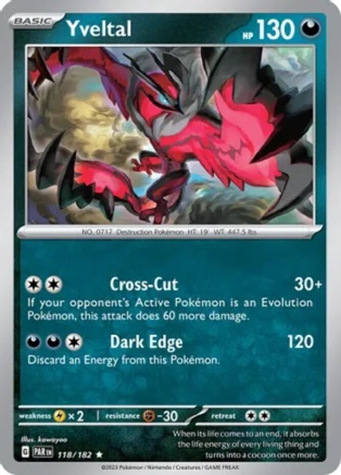 Yveltal – 118/182 – Rare – Reverse Holo – Near Mint