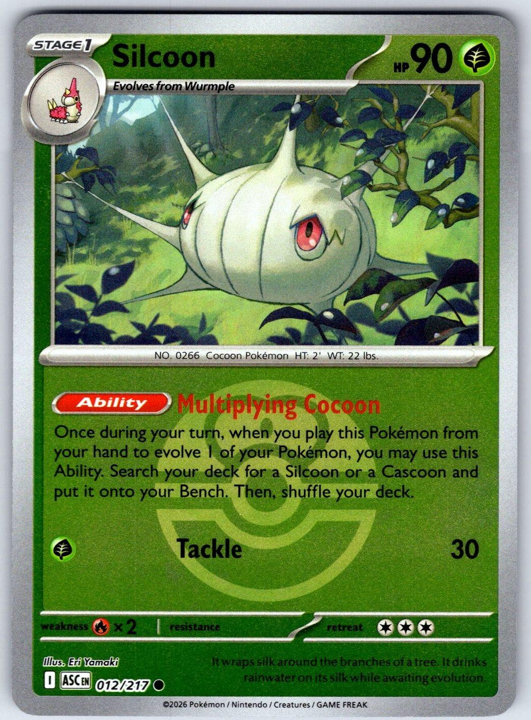 SILCOON (LOVE BALL) – Pokemon – Eri Yamaki 012/217 Ascended Heroes-R Holo NM/M