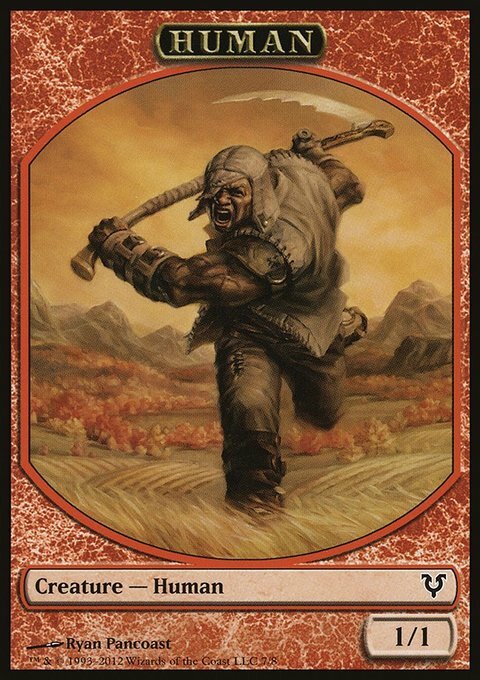Magic the Gathering MTG Token – Human (7) Avacyn Restored LP