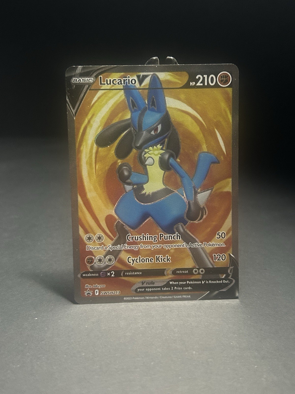 Lucario V Promo Holo 210 HP Sword & Shield Promo SWSH213 Basic English 2022