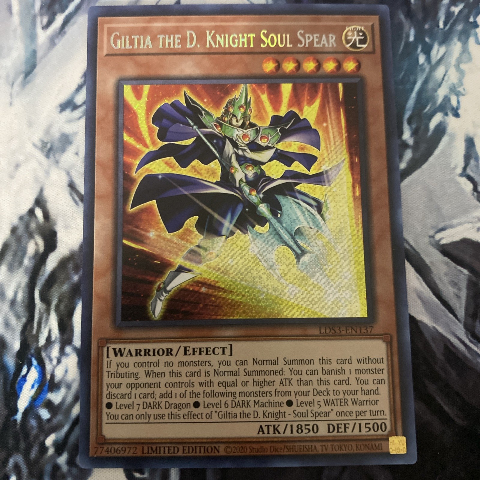 Yugioh Giltia the D. Knight Soul Spear LDS3-EN137 Secret Rare LIMITED Edition NM