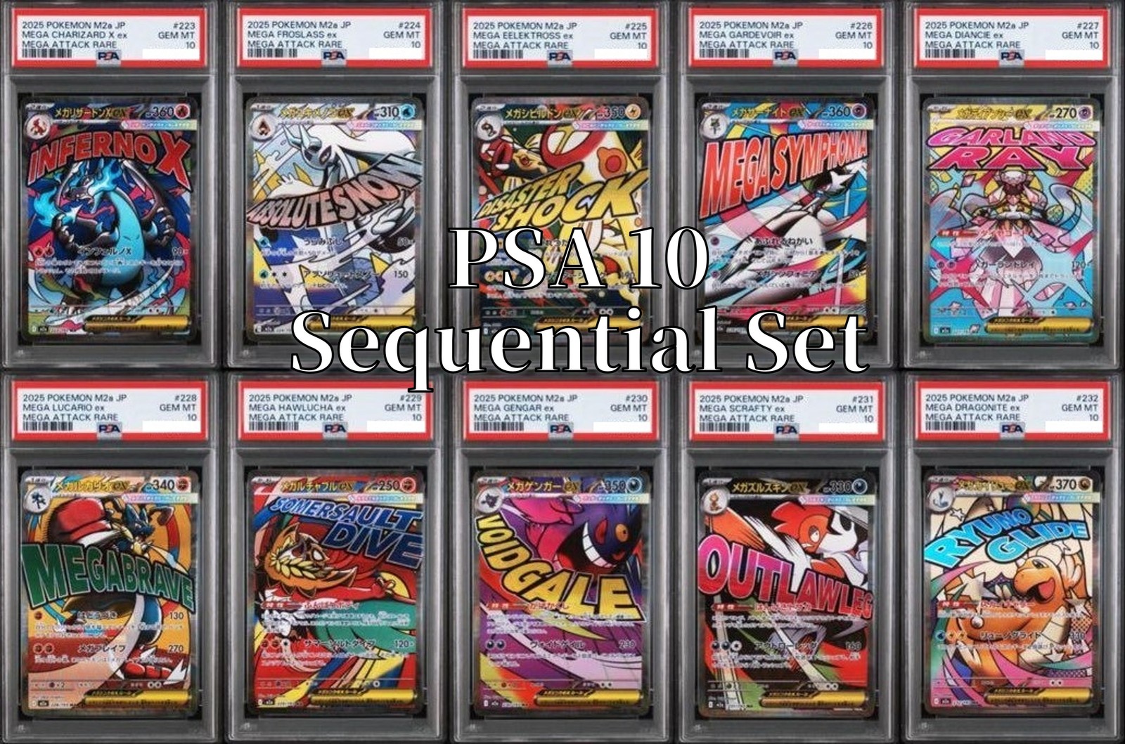 PSA 10 SEQ MEGA Dream ex MA Complete 10 Set 223-232/193 M2a Pokemon Card JP