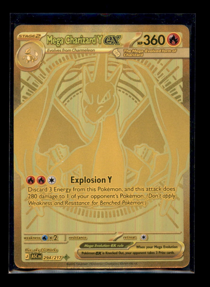 MEGA CHARIZARD Y EX 294/217 MEGA HYPER RARE ASCENDED HEROES POKEMON HOLO LP