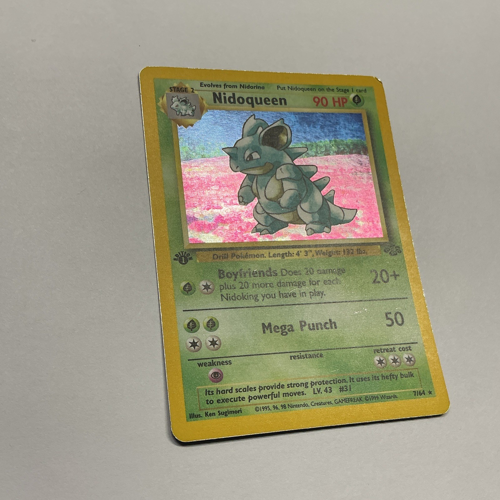 🔥Nidoqueen – 1st Edition – 7/64 Jungle Holo Rare – Pokemon TCG WOTC Vintage