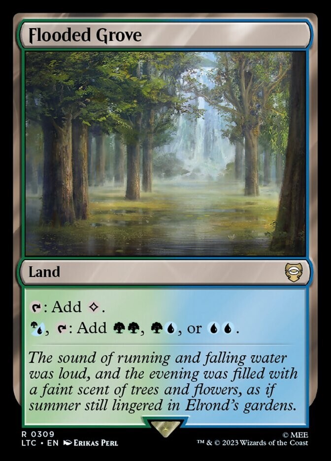 Flooded Grove 0309 Non Foil Rare LOTR Commander MTG Near Mint