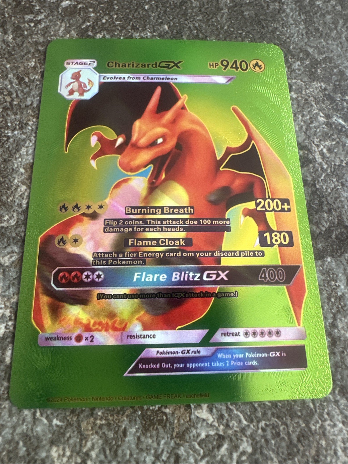 Charizard Multi Color Foil Fan Art Card