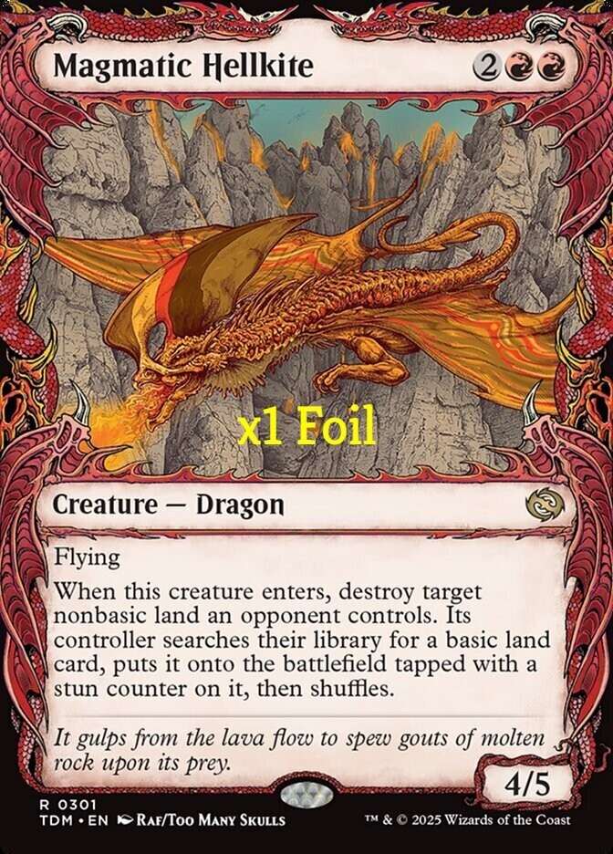 MTG Foil Showcase Tarkir: Dragonstorm TDM Magmatic Hellkite MINT