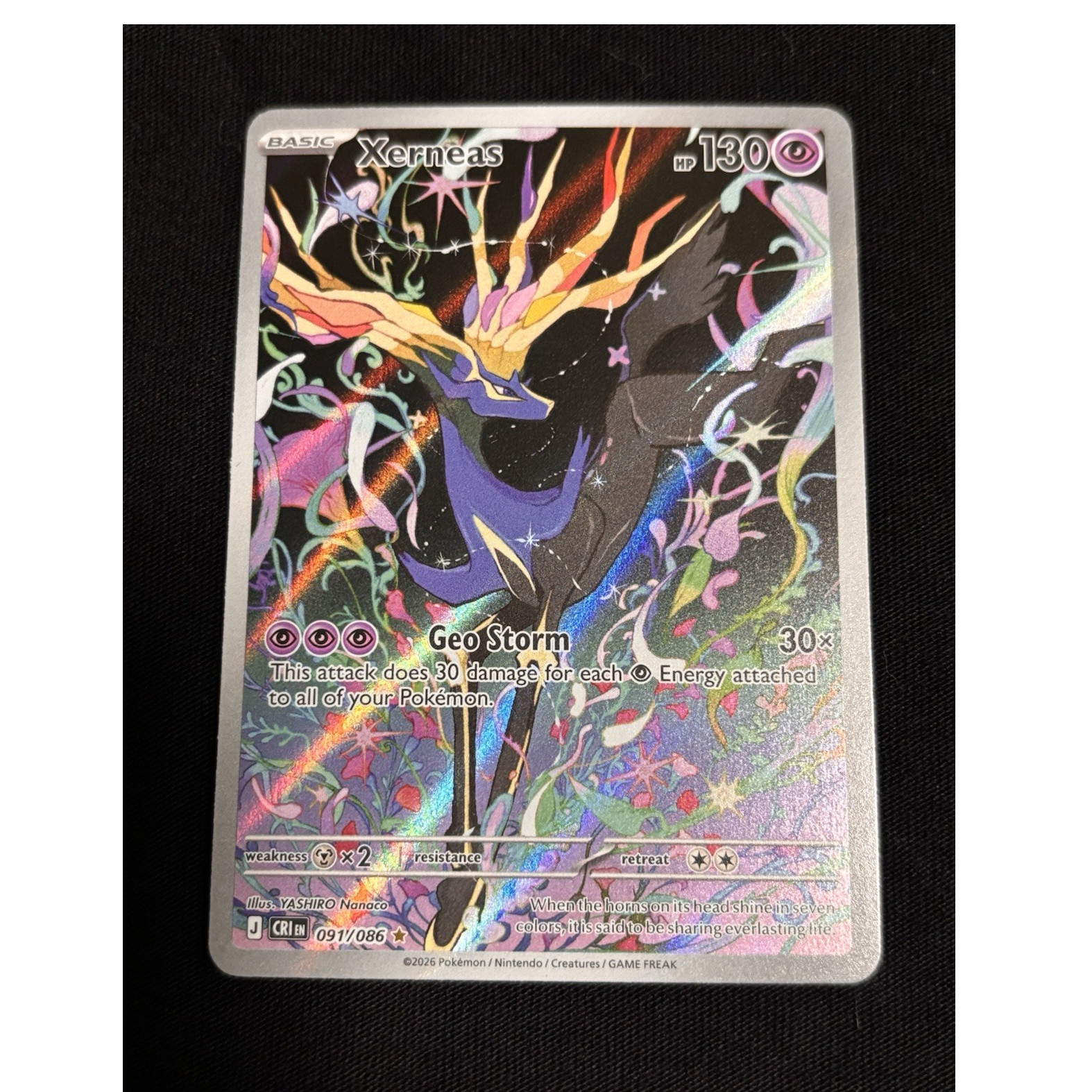 Pokémon Xerneas 091/086 Holo Basic Psychic HP 130 English YASHIRO Nanaco