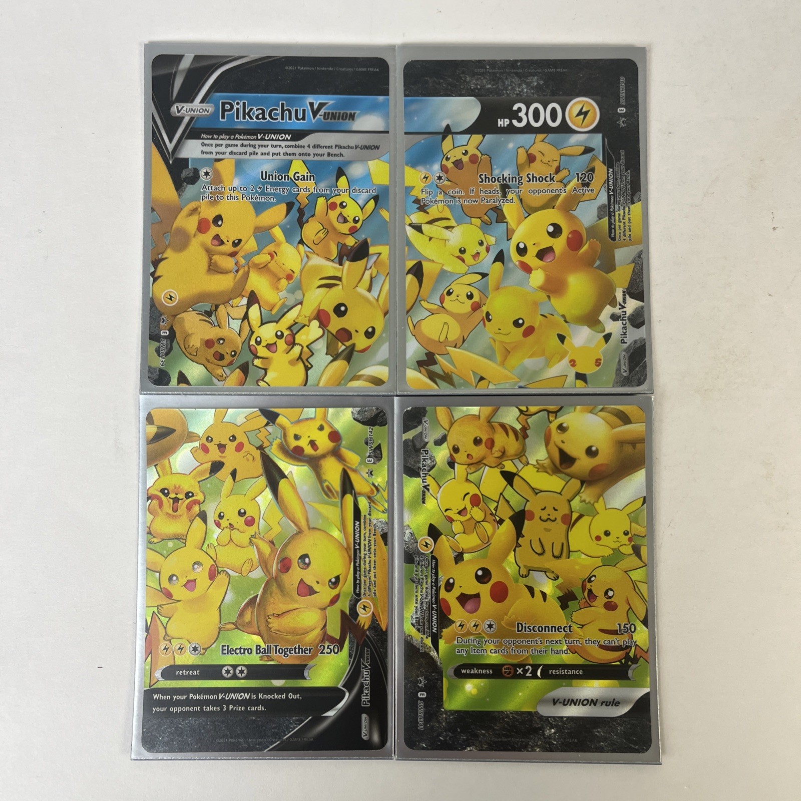 Pikachu v Union 25th Anniversary Collectible Card Set 4 Cards