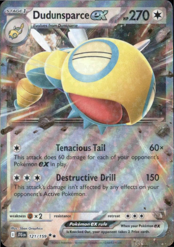 Dudunsparce ex – 121/159 – Near Mint Holofoil – SV09: Journey Together