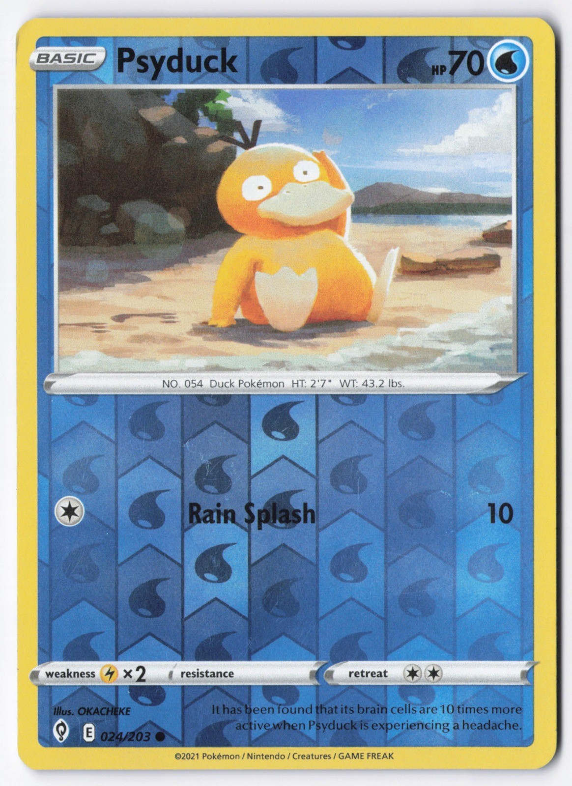 Psyduck Reverse Holo Common SWSH07: Evolving Skies 024/203 NM
