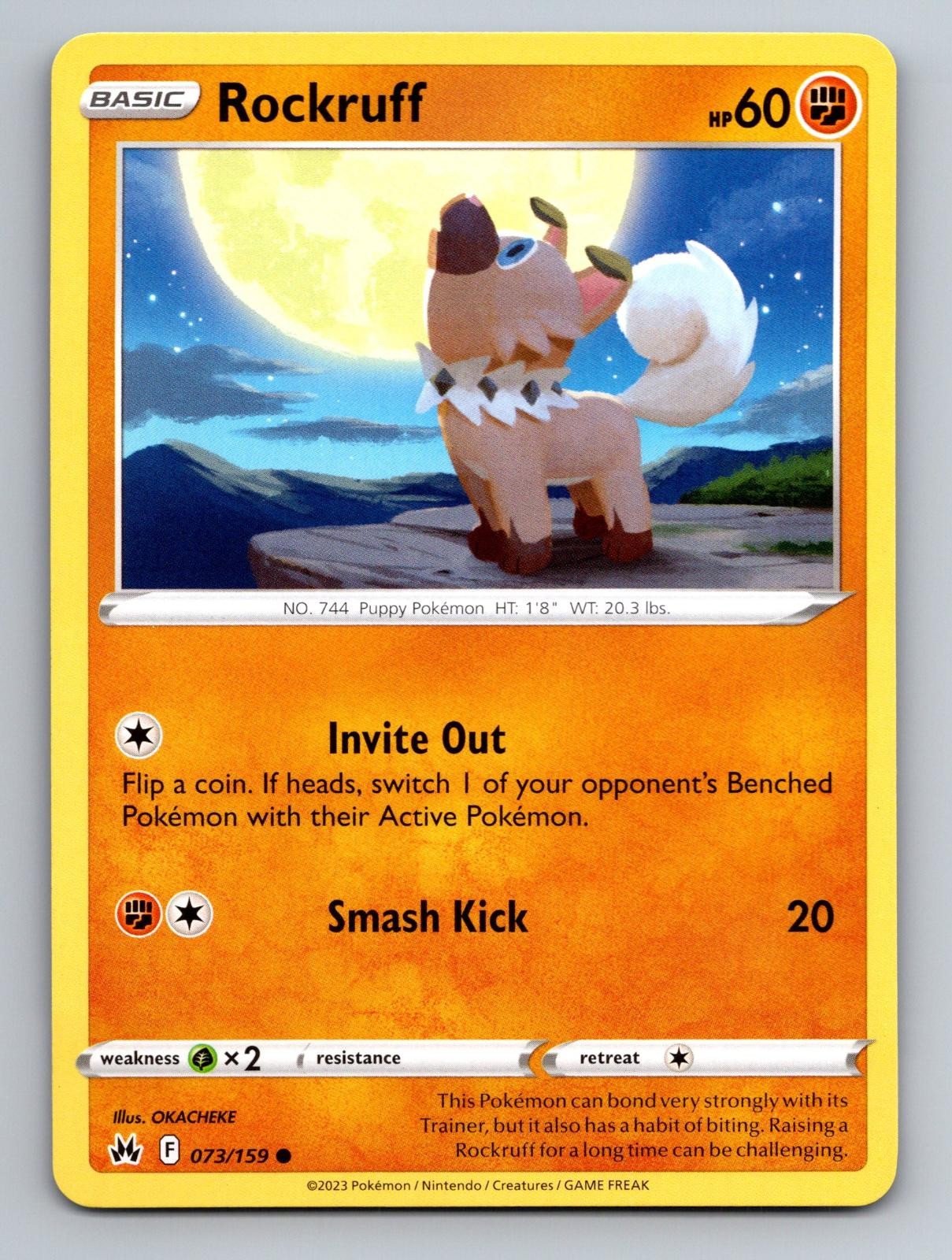 Rockruff 073/159 Common Crown Zenith Pokemon Near Mint