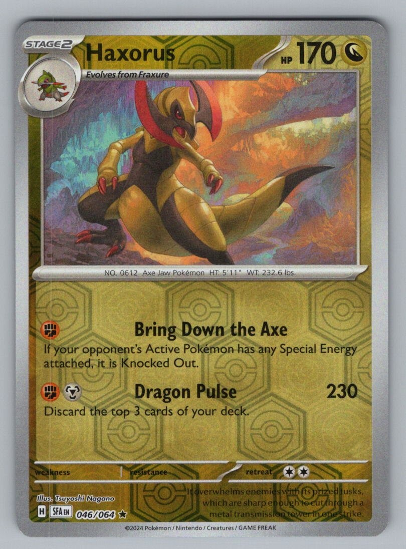 HAXORUS 046/064 R POKEMON REVERSE HOLO LP SFA NAGANO