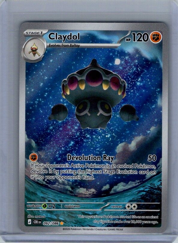 Claydol Holo Illustration Rare ME04: Chaos Rising 092/086 NM