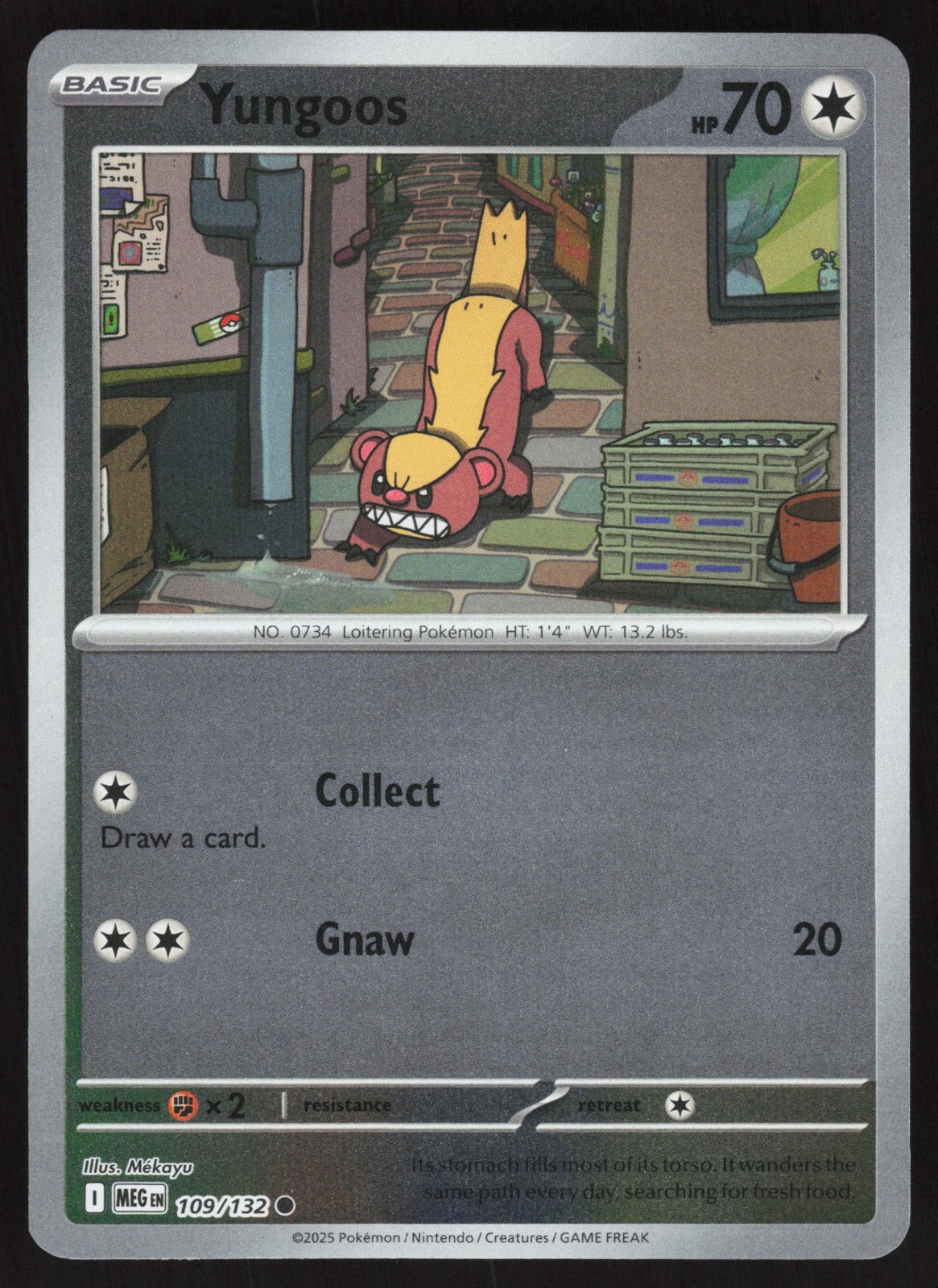 Yungoos Reverse Holo ME01: Mega Evolution 109/132 NM Mekayu
