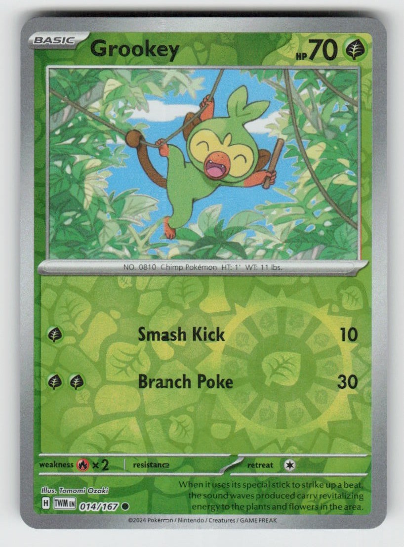 Reverse Holo Grookey 014/167 Common Twilight Masquerade Near Mint