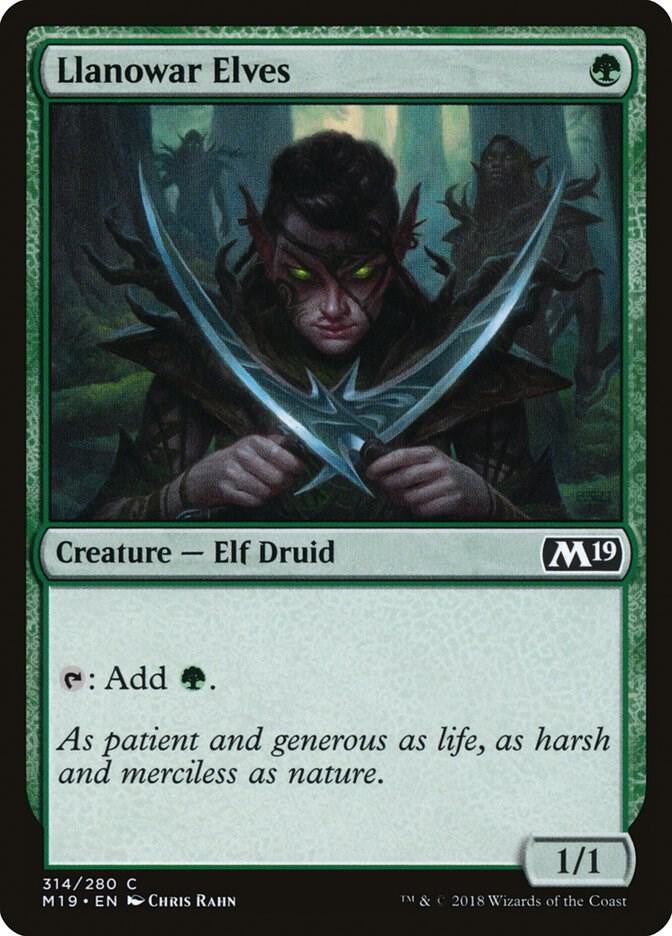 Llanowar Elves 314 Common Core Set 2019 Magic: The Gathering Lightly Played
