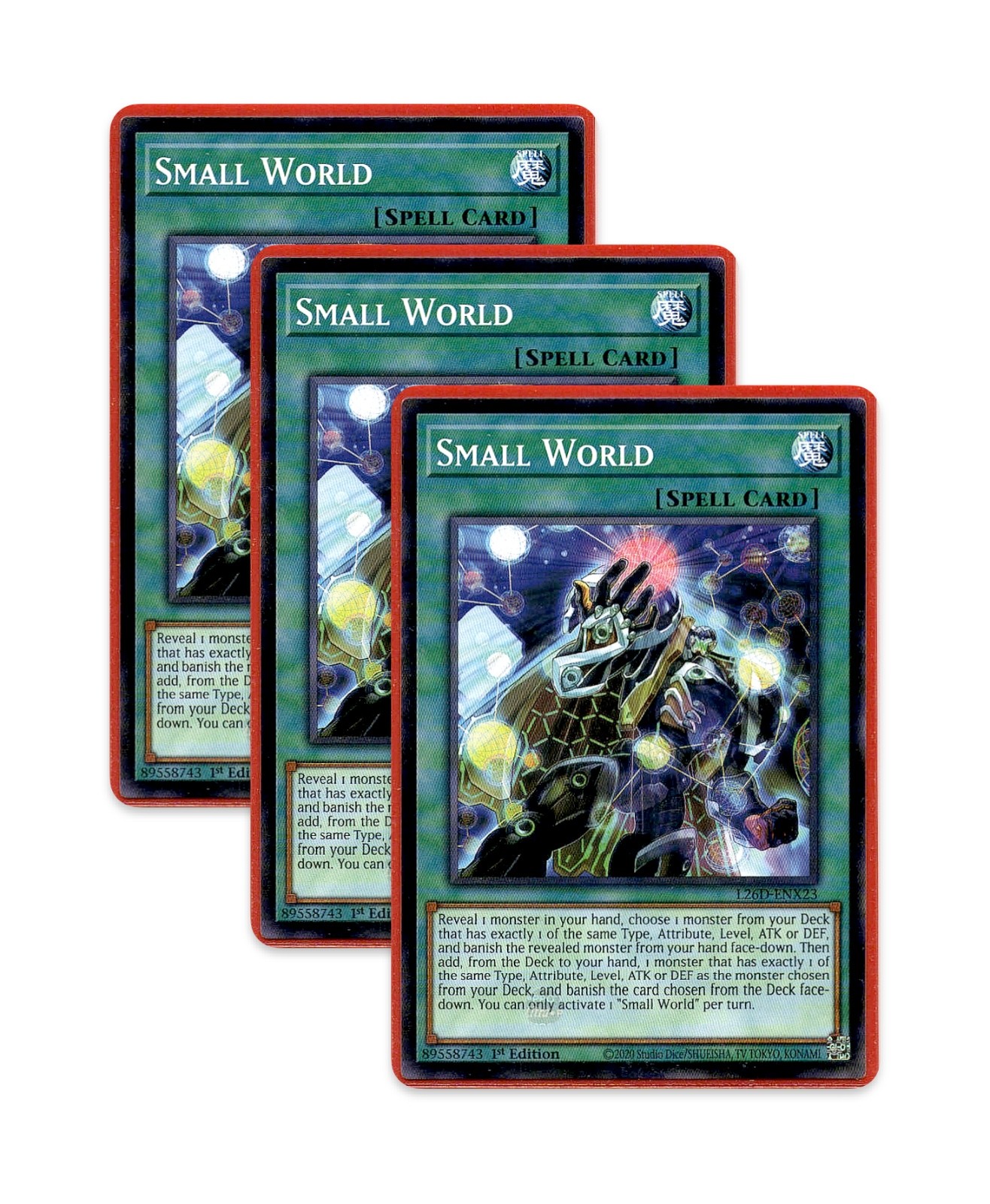 Yugioh! Small World L26D-ENX23 (Common) 1st Ed 3x “X-Saber Support”
